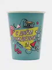 Бирюзовый атрибуты "Дискотека 90-х": парик, одноразовая посуда, шары, шляпа