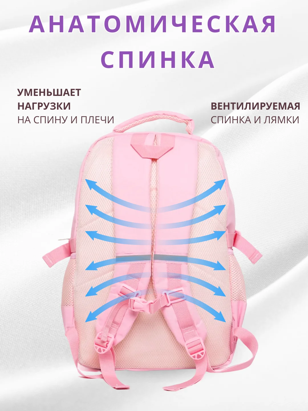 Розовый рюкзак для подростка, портфель для занятий спортом, для девочки городской
