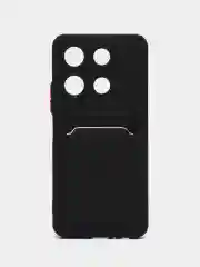 Тёмно-зелёный чехол для Xiaomi Redmi Note 13 4G (Сяоми Редми Ноут 13 4G) с карманом для карт
