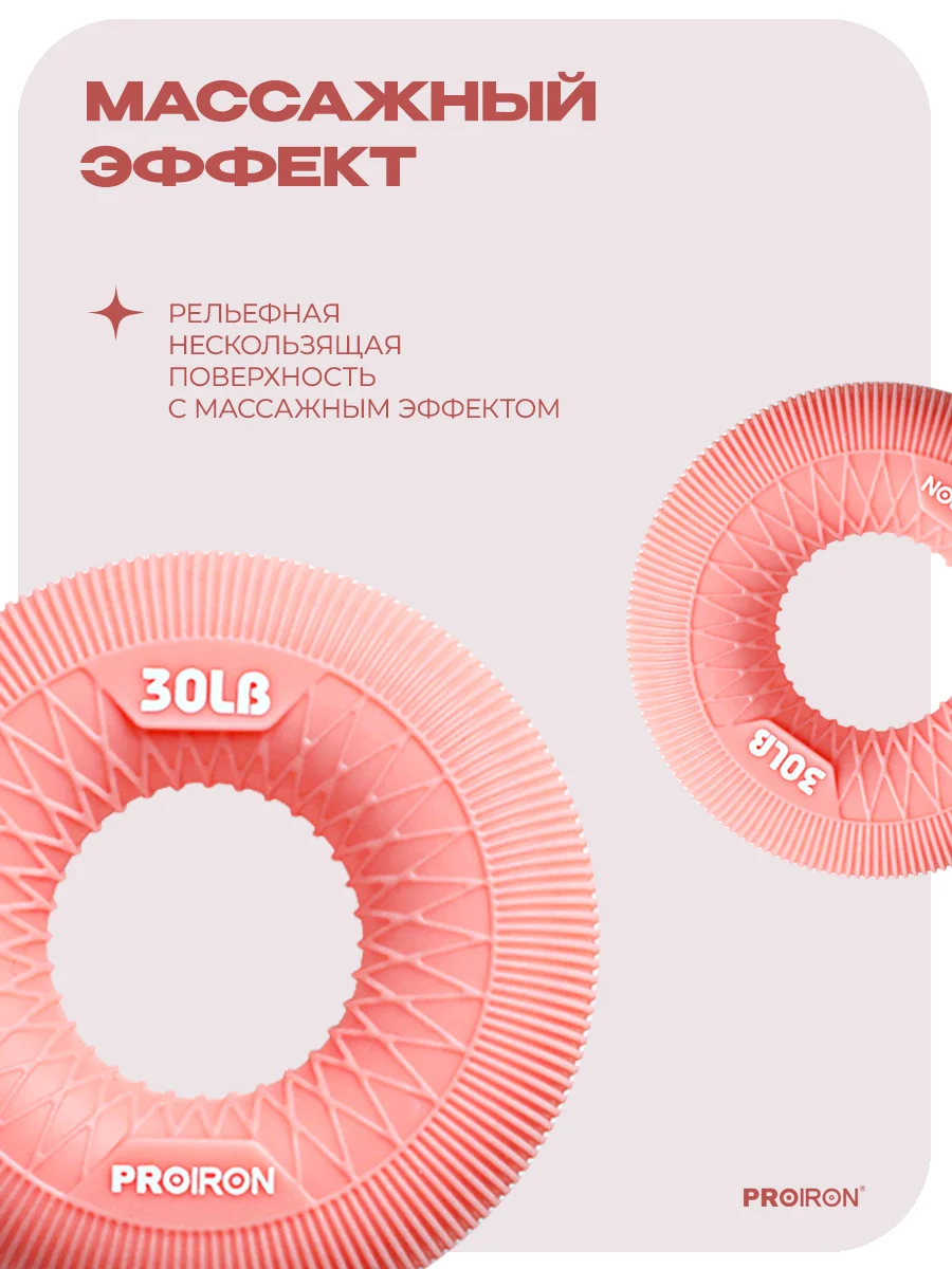 Эспандер кистевой, 13 кг, PROIRON, лососевый