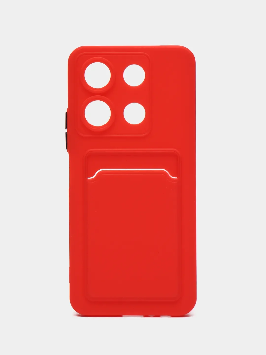 Красный чехол для Xiaomi Redmi Note 13 Pro 5G / Poco X6 (Редми Нот 13 Про 5G /Поко Х6) с карманом