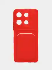Красный чехол для Xiaomi Redmi Note 13 Pro 5G / Poco X6 (Редми Нот 13 Про 5G /Поко Х6) с карманом