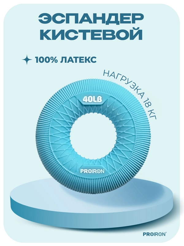Эспандер кистевой, 18 кг, PROIRON, голубой