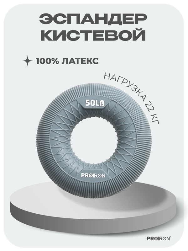 Эспандер кистевой, 22 кг, PROIRON, серый