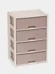 Бежевый комод "Колорит" широкий, 4 ящика, пластик, 560х390х810 мм