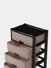 Коричневый комод "Колорит" широкий, 4 ящика, пластик, 560х390х810 мм