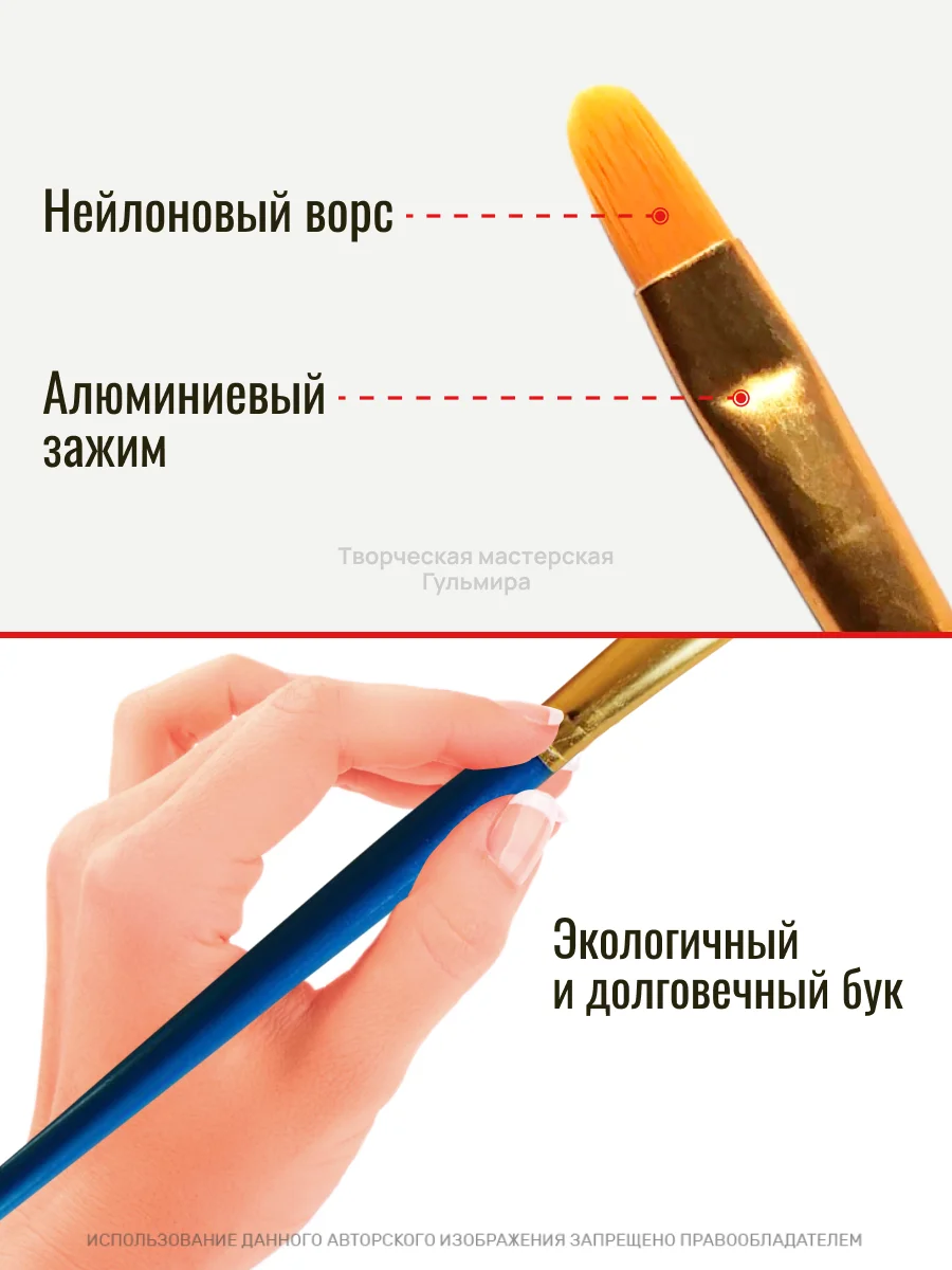 Синий кисти художественные для рисования, набор 10 шт