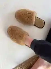 Коричневый тапочки домашние мужские меховые из овечьей шерсти
