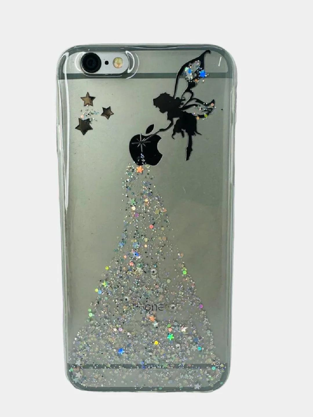 Серебряный чехол с принтом " Фея"  для iPhone 6 / 6S