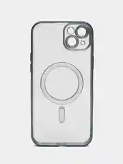 Серый чехол MagSafe (Магсейф) силиконовый для iPhone 11, 12, 13, 14, 15, X/XS, XR, Pro, Pro Max, Plus