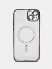Серый чехол MagSafe (Магсейф) силиконовый для iPhone 11, 12, 13, 14, 15, X/XS, XR, Pro, Pro Max, Plus