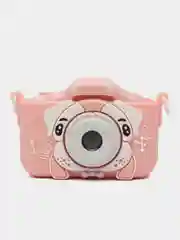 Розовый цифровой детский фотоаппарат Собачка с двумя камерами