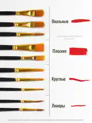 Фиолетовый кисти художественные для рисования, набор 10 шт
