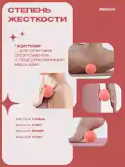 Мячик массажный, мяч для МФР, PROIRON, 6.3 см, розовый