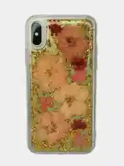 Розовый чехол с принтом и блёстками для iPhone 7 / 8 / X