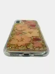 Розовый чехол с принтом и блёстками для iPhone 7 / 8 / X