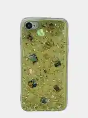 Золотой чехол с принтом и блёстками для iPhone 7 / 8 / X