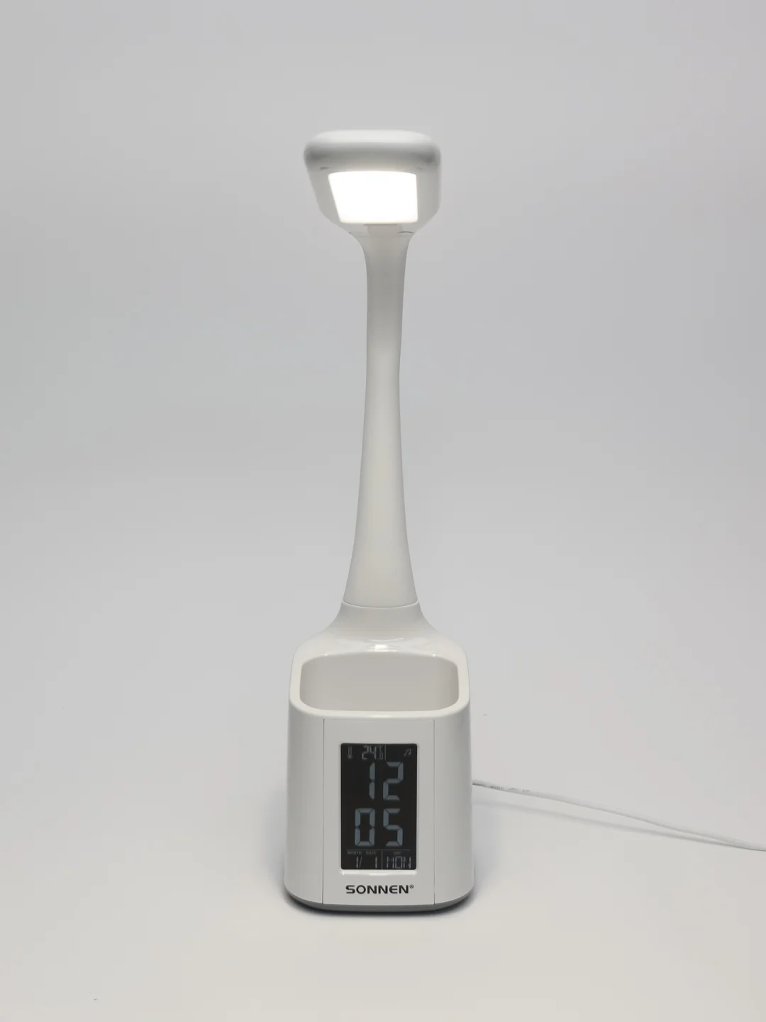Лампа настольная Sonnen, 238234, светильник светодиодный led 5 Вт на подставке, lcd экран