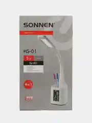 Лампа настольная Sonnen, 238234, светильник светодиодный led 5 Вт на подставке, lcd экран