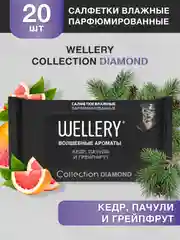 Wellery Collection влажные салфетки парфюмированные для лица и тела, набор 60 шт