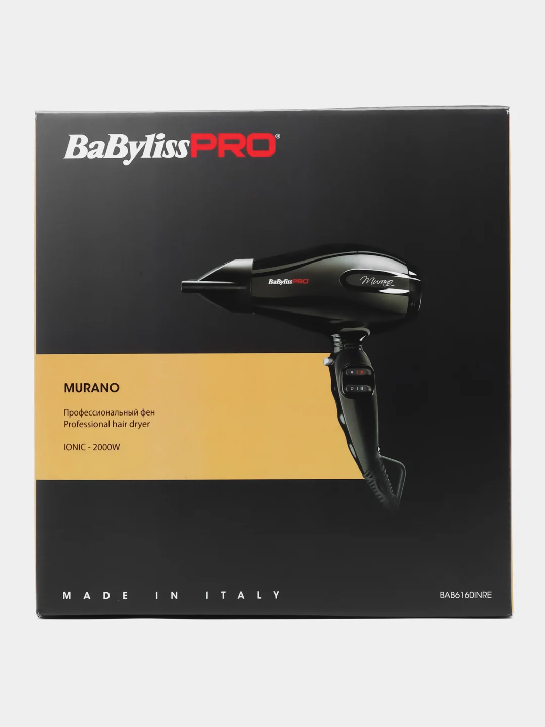 Профессиональный фен для сушки и укладки волос BaByliss PRO Murano Ionic BAB6160INRE