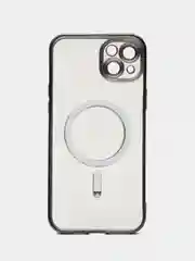 Черный чехол MagSafe (Магсейф) силиконовый для iPhone 11, 12, 13, 14, 15, X/XS, XR, Pro, Pro Max, Plus