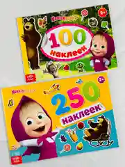 Книжка с наклейками для малышей Маша и медведь фон внутри