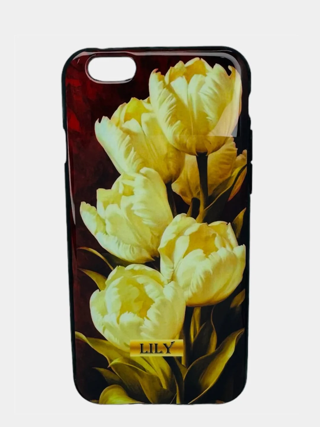 Желтый чехол с принтом " LILY" для iPhone 6 / 6S