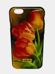 Оранжевый чехол с принтом " LILY" для iPhone 6 / 6S
