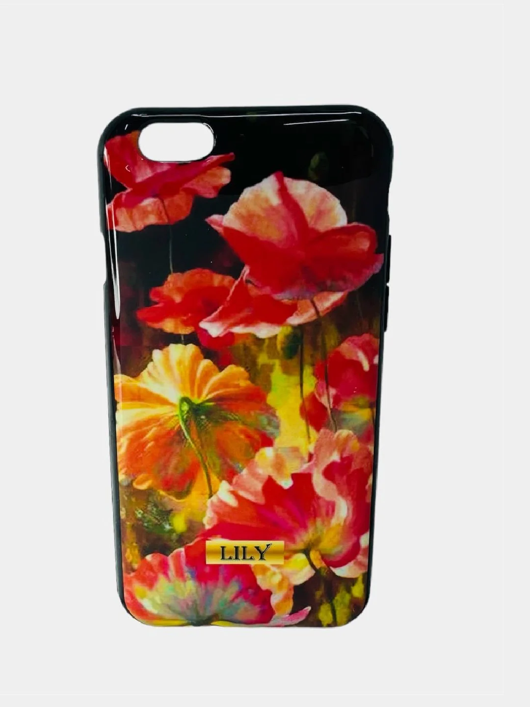 Красный чехол с принтом " LILY" для iPhone 6 / 6S