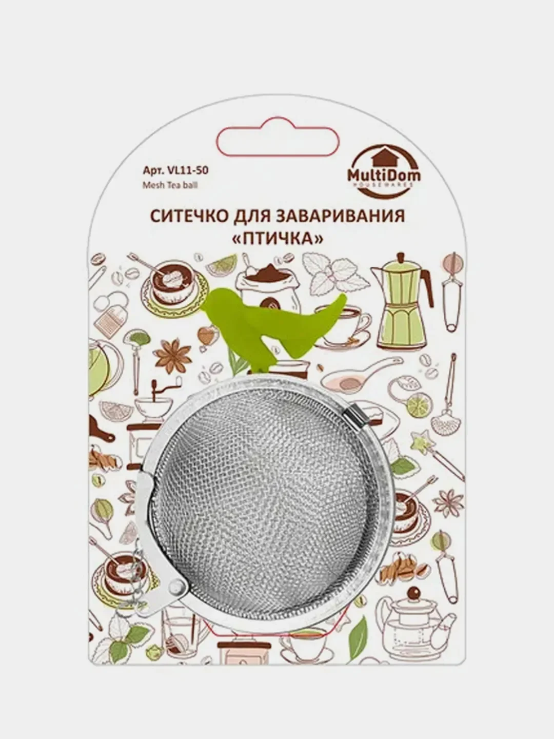 Ситечко для заваривания Мультидом "Птичка", 4,5 см