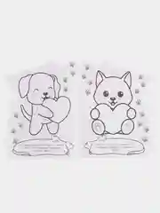 Голубой раскраска с историей Котёнок, Тигренок, Пони, Единорог, Чебурашка, Щенок