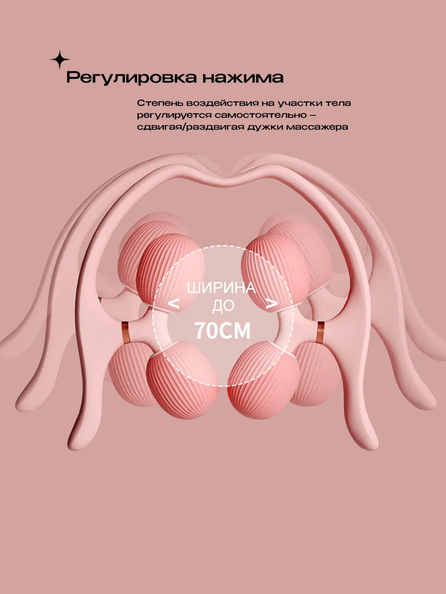 Массажер, для тела, шеи, роликовый, PROIRON, розовый