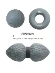 МФР ролл, PROIRON, + мяч для мфр и эспандер кистевой (22 кг), серый