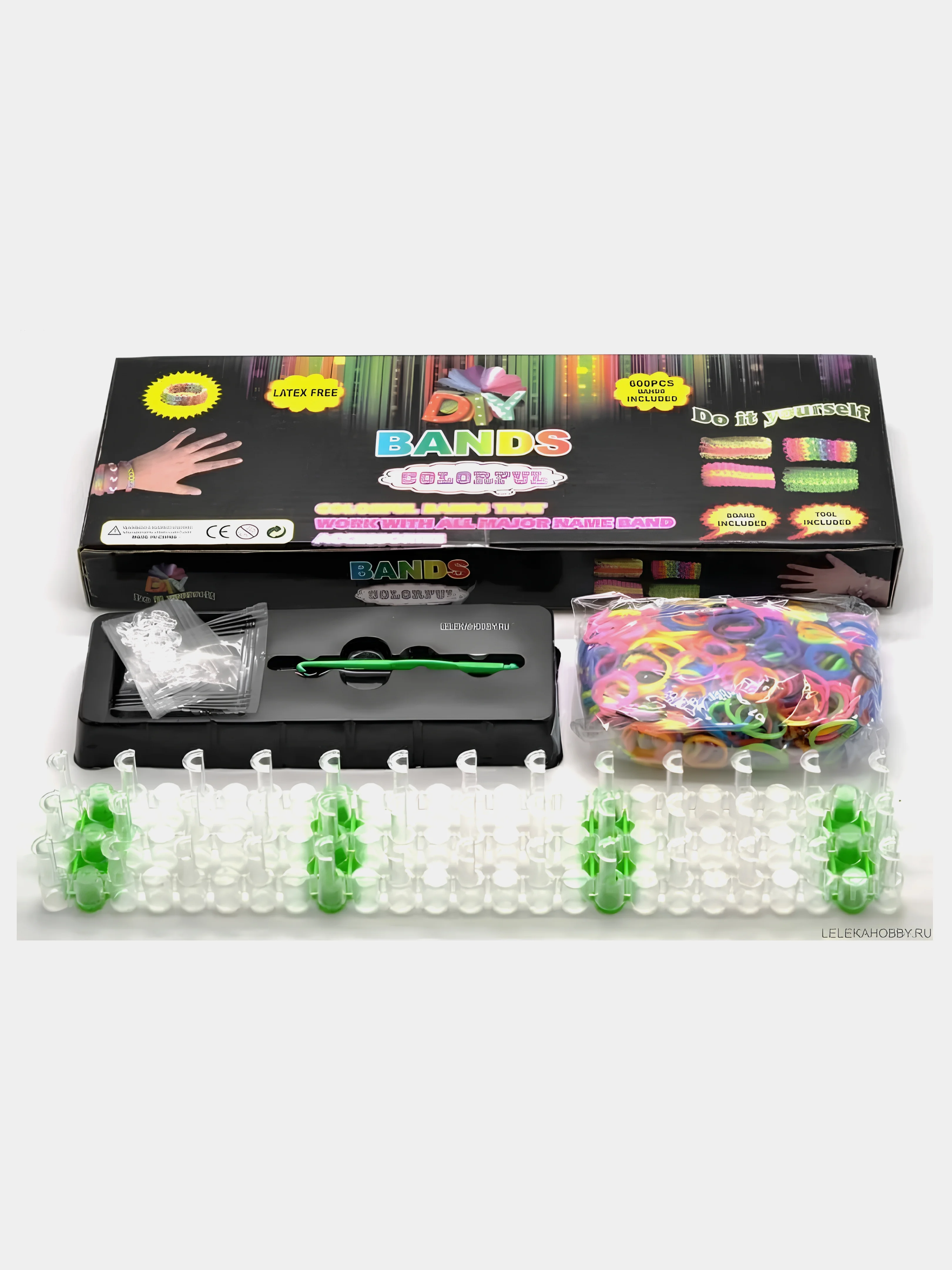 Набор для плетения браслетов из резинок Loom Bands 600 (Лум Бандс) + большой станок
