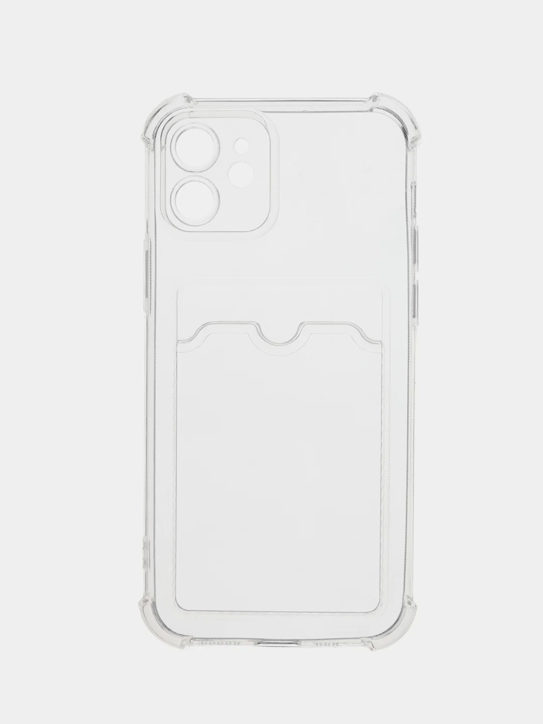 Прозрачный чехол с кармашком для IPhone 11, 12, 13, 14, 15, XR, Mini, Pro, Rpo Max, Plus