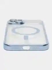 Небесно-голубой чехол MagSafe (Магсейф) силиконовый для iPhone 11, 12, 13, 14, 15, X/XS, XR, Pro, Pro Max, Plus