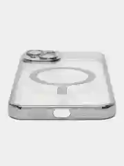 Серый чехол MagSafe (Магсейф) силиконовый для iPhone 11, 12, 13, 14, 15, X/XS, XR, Pro, Pro Max, Plus