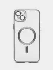 Серый чехол MagSafe (Магсейф) силиконовый для iPhone 11, 12, 13, 14, 15, X/XS, XR, Pro, Pro Max, Plus