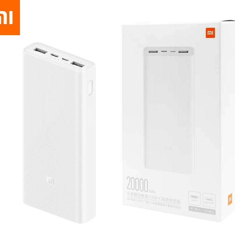 Внешний аккумулятор Xiaomi Mi Power Bank 3, Type-C, 20000 mAh, PLM18ZM