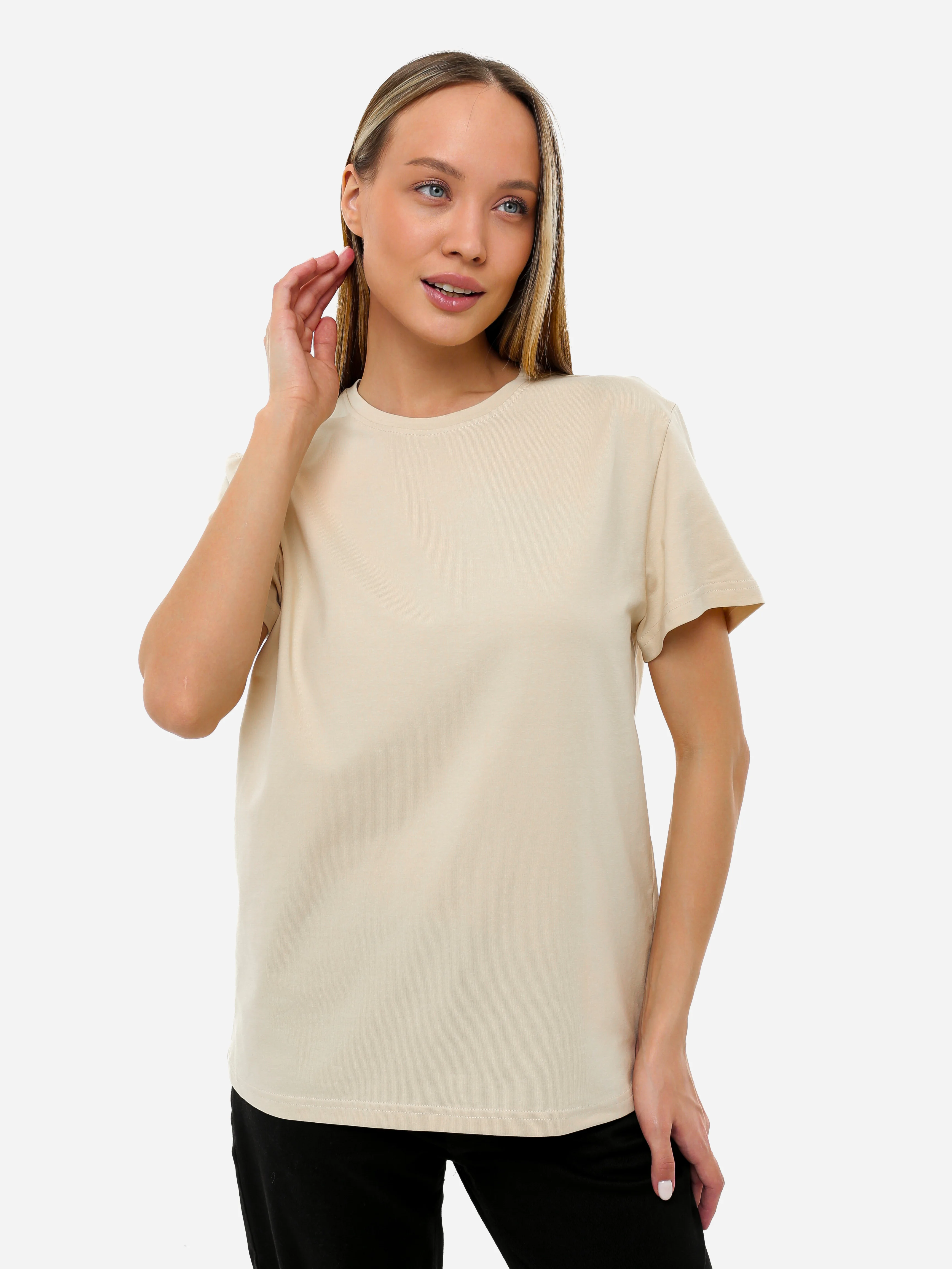 Слоновая кость футболка базовая хлопок Archive-brand