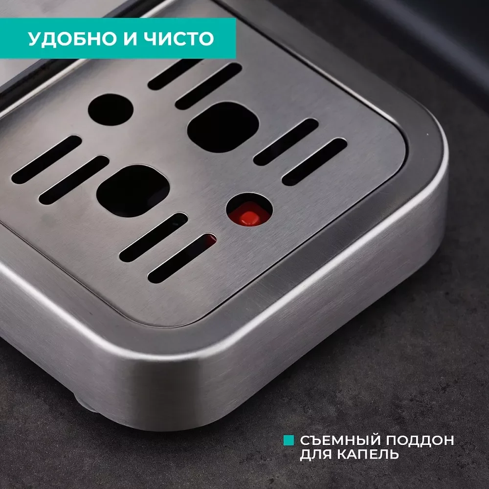 Кофеварка рожковая Timberk T-CM33040, 1350 Вт, 20 бар, 1.4 л, серебристый