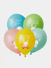 Воздушные шары "Милые зайчики" 12"/30 см, 5 шт, День Рождения, подарок, сюрприз, праздник