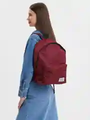 Красный городской холщовый рюкзак портфель мужской женский детский для школьников