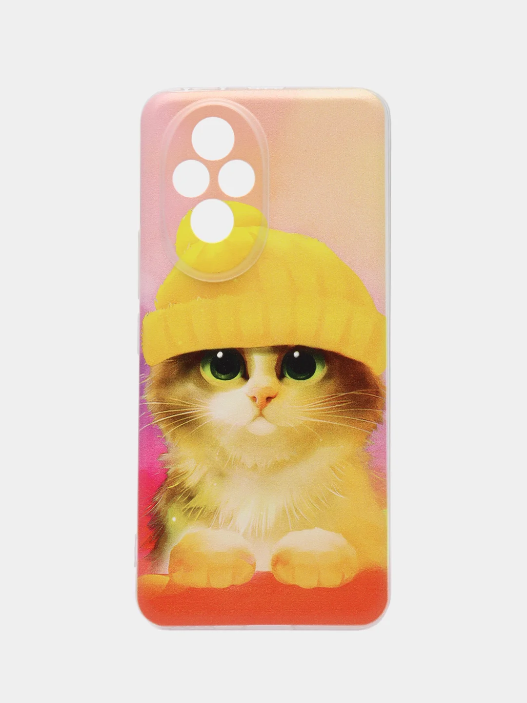 Желтый силиконовый чехол на Honor 200 / Хонор 200 прозрачный, с принтом, защита камеры