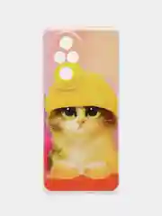 Желтый силиконовый чехол на Honor 200 Pro / Хонор 200 Про прозрачный, с принтом, защита камеры