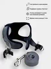 Черный шлейка жилетка, сетка трехслойная, регулируемая, с поводком для собак мелких пород и кошек