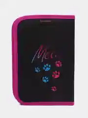 Пенал школьный для девочки, 1 отделение, полиэстер, 21х14 см, Black Cat, Brauberg, 271529