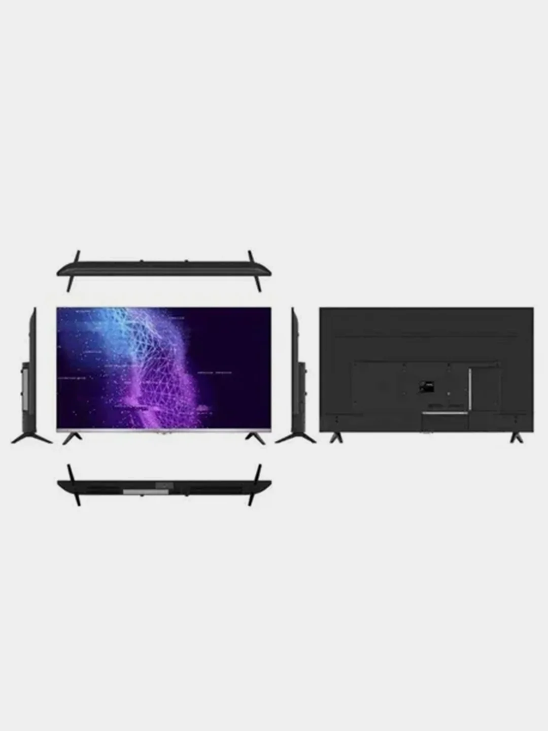 Черный телевизор IRBIS 43U1YDX188FBS2, 43", 3840x2160, 16:9, Android 9.0, Wi-Fi