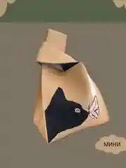 Зелёный хаки мини сумка шоппер на запястье тканевая с принтом, вязаная сумка бохо, тоут